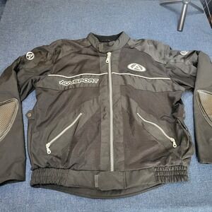 AGV Sport Mens XL Black Mesh Motorcycle Racing Jacket Carbon Fiber Accents Zip
